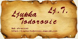 Ljupka Todorović vizit kartica